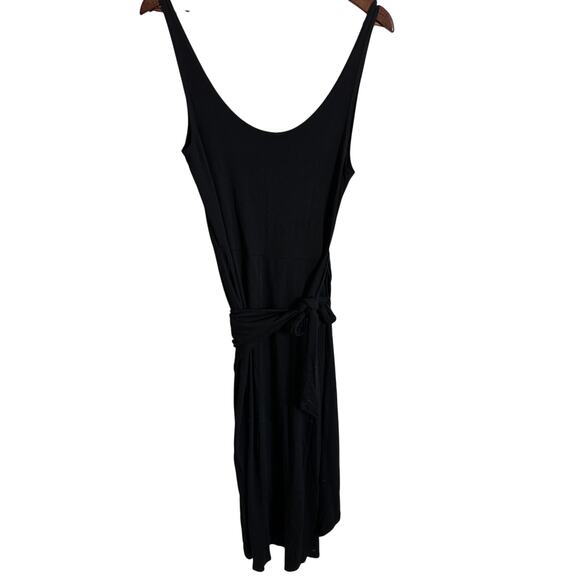 Reformation Kaila Knit Wrap Dress Tulip Hem Black Womans Medium - Picture 3 of 8